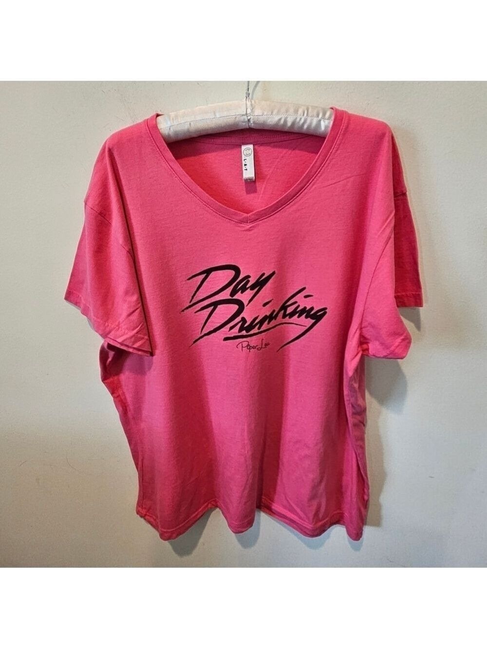 Live And Tell Women's Hot Pink Graphic Tee, Short Sleeved, V-Neck, 3XL